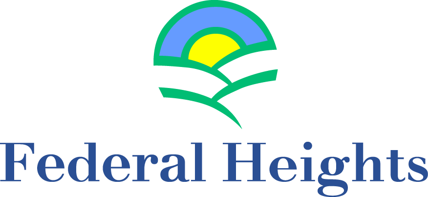 Federal Heights logo with sunrise over hills graphic.