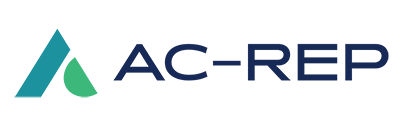 AC-REP logo with blue-green stylized letter A.