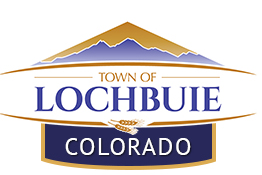 Town of Lochbuie Colorado logo with mountain silhouette.